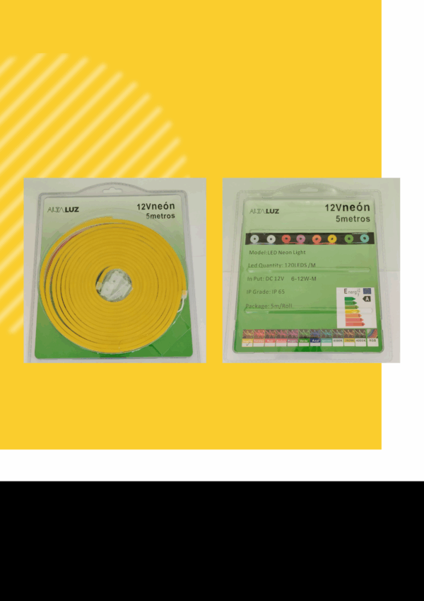 MANGUERAS LED NEÓN 120 LED AMARILLO LIMON -12W