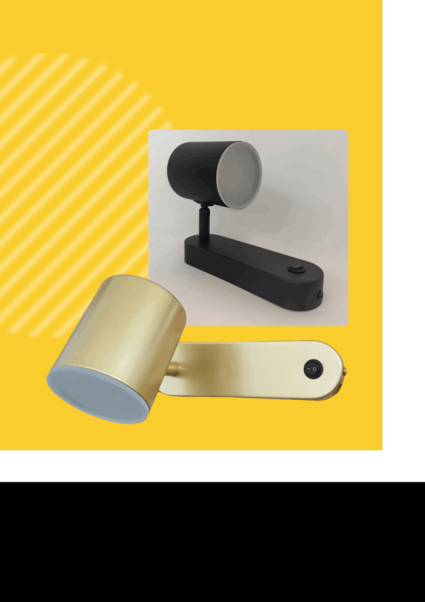 LAMPARA RYDER PARA PARED ORO Y NEGRO -9W