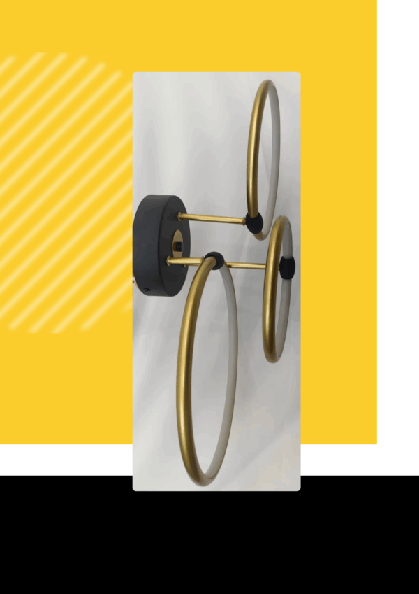 LAMPARA RYDER ORO/NEGRO PARA PARED -12W