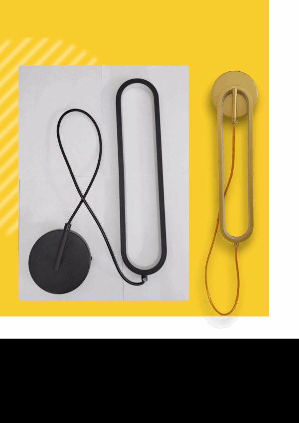 LAMPARA RYDER NEGRO + ORO PARA PARED -18W