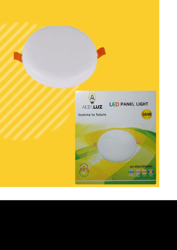PANEL DE LUZ REDONDO EMPOTRABLE SIN MARCO 36W