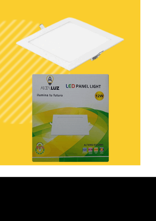 PANEL DE LUZ CUADRADO EMPOTRABLE -12W