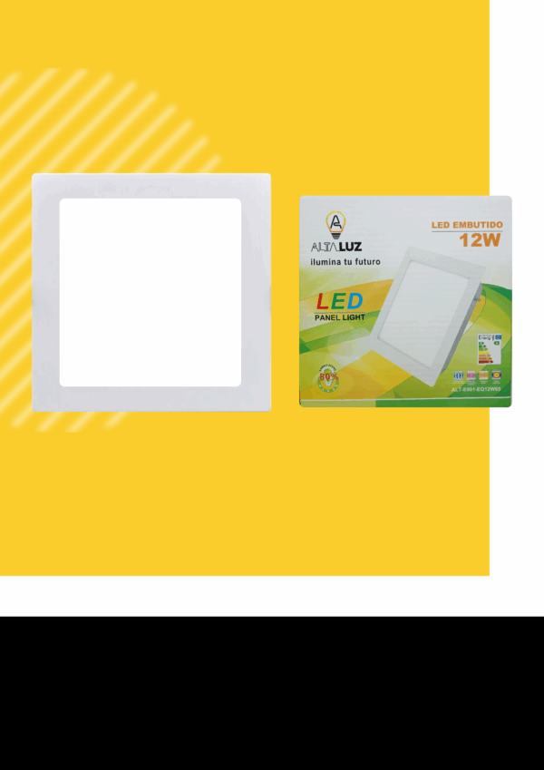 PANEL DE LUZ CUADRADO EMPOTRABLE - 12W