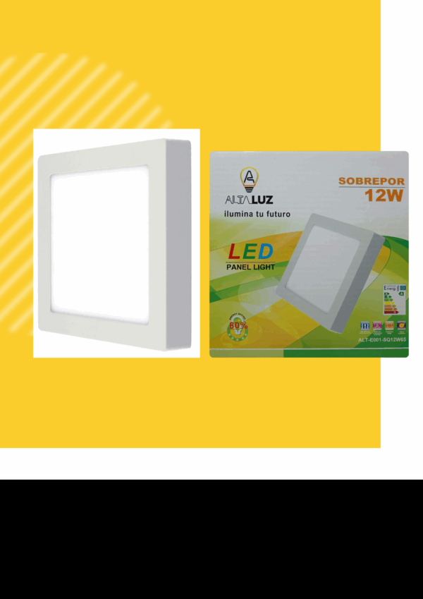 PANEL DE LUZ CUADRADO SOBREPUESTO - 12W