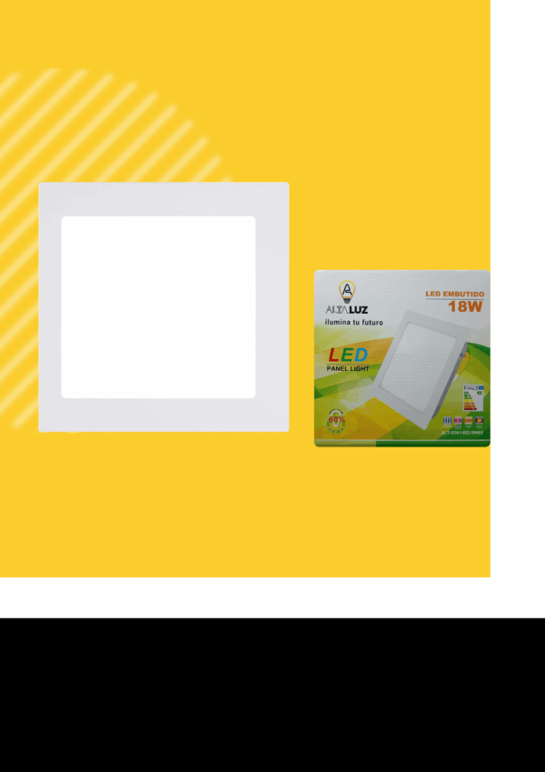 PANEL DE LUZ CUADRADO EMPOTRABLE - 18W