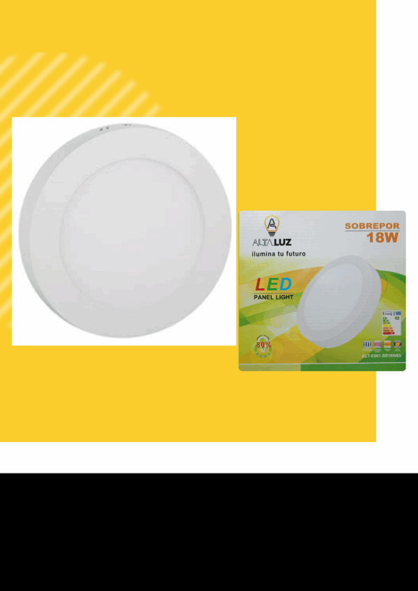 PANEL DE LUZ REDONDO SOBREPUESTO -18W