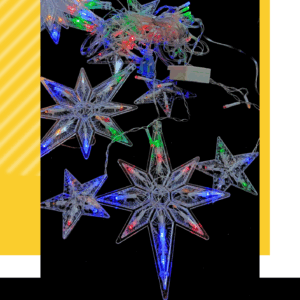 CORTINA ESTRELLA NAVIDAD TRANSPARENTE -RGB