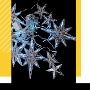CORTINA ESTRELLA NAVIDAD TRANSPARENTE -BLANCO