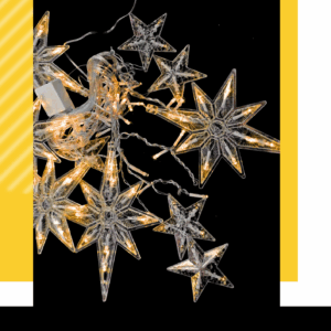 CORTINA ESTRELLA NAVIDAD TRANSPARENTE -AMBAR
