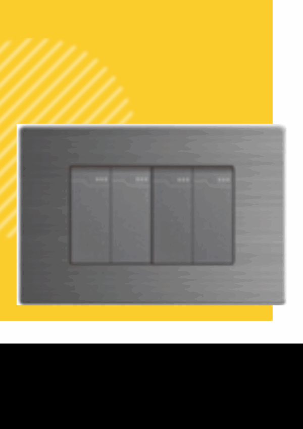INTERRUPTOR CUADRUPLE BIPOLAR ACERO INOXIDABLE