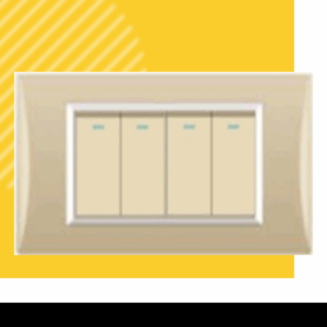 INTERRUPTOR CUADRUPLE UNIPOLAR CHAMPAGNE ORO
