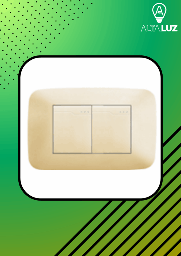 INTERRUPTOR DOBLE BIPOLAR CHAMPAGNE ORO