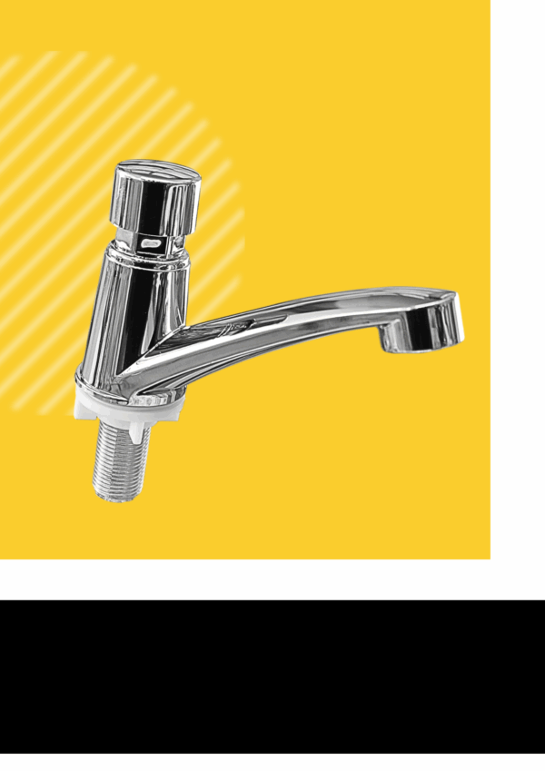 GRIFO CROMADO DE CIERRE AUTOMÁTICO PARA LAVABO