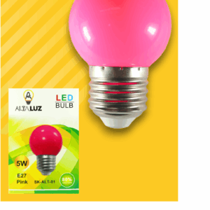 Bombillos Led – TAPA REDONDA – ROSA – E27 – 5w