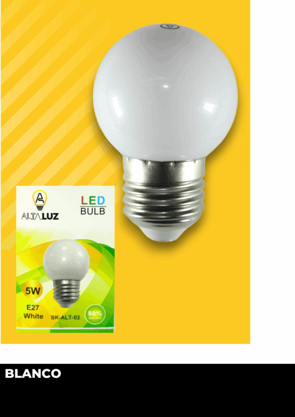 Bombillos Led - TAPA REDONDA - BLANCO - E27 - 5w