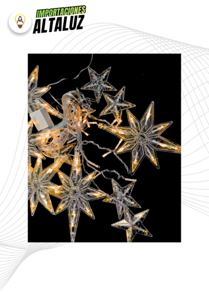 CORTINA ESTRELLA NAVIDAD TRANSPARENTE