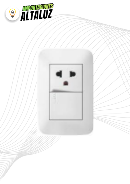 TOMACORRIENTE / INTERRUPTOR MIXTO BLANCO