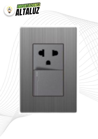 TOMACORRIENTE / INTERRUPTOR MIXTO ACERO