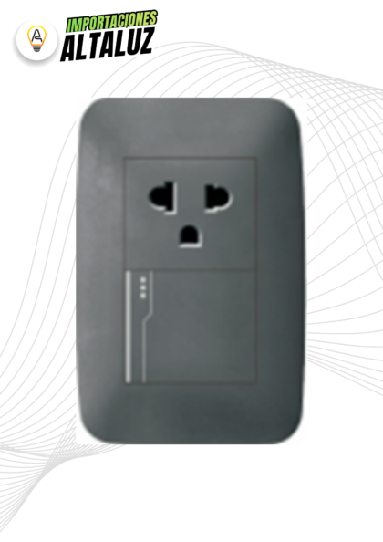 TOMACORRIENTE / INTERRUPTOR MIXTO NEGRO