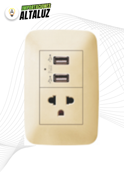 TOMACORRIENTE / ENTRADA USB MIXTO ORO