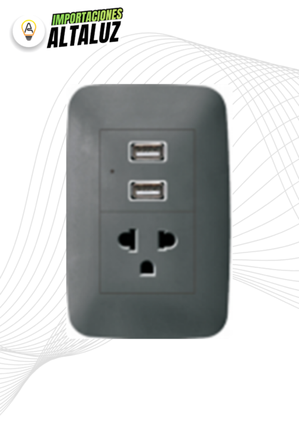 TOMACORRIENTE / ENTRADA USB MIXTO NEGRO